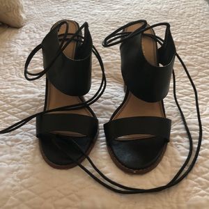 3” Black Lace-Up Heels